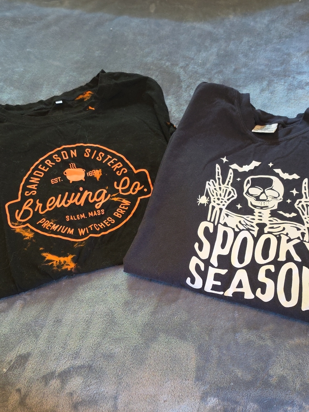 Womens Black & Orange Halloween Graphic Tees - Spooky Season